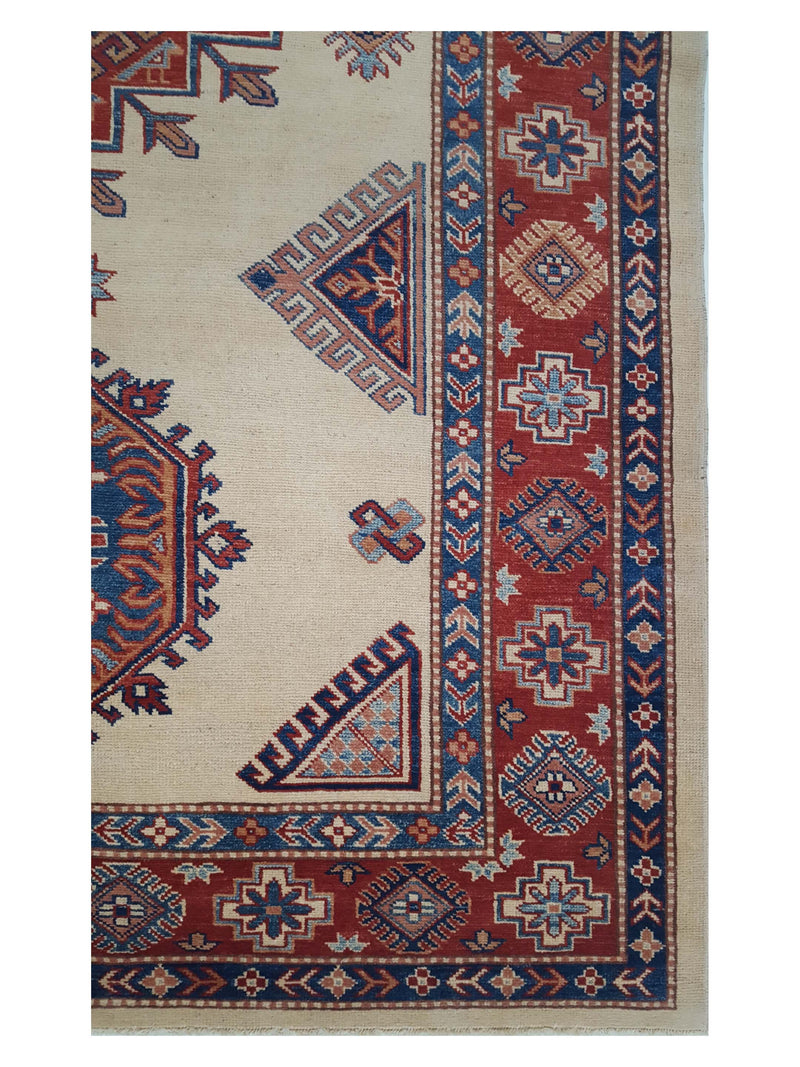 Pacific Kazak 17083 Ivory Red Traditional Hand Knotted Rug