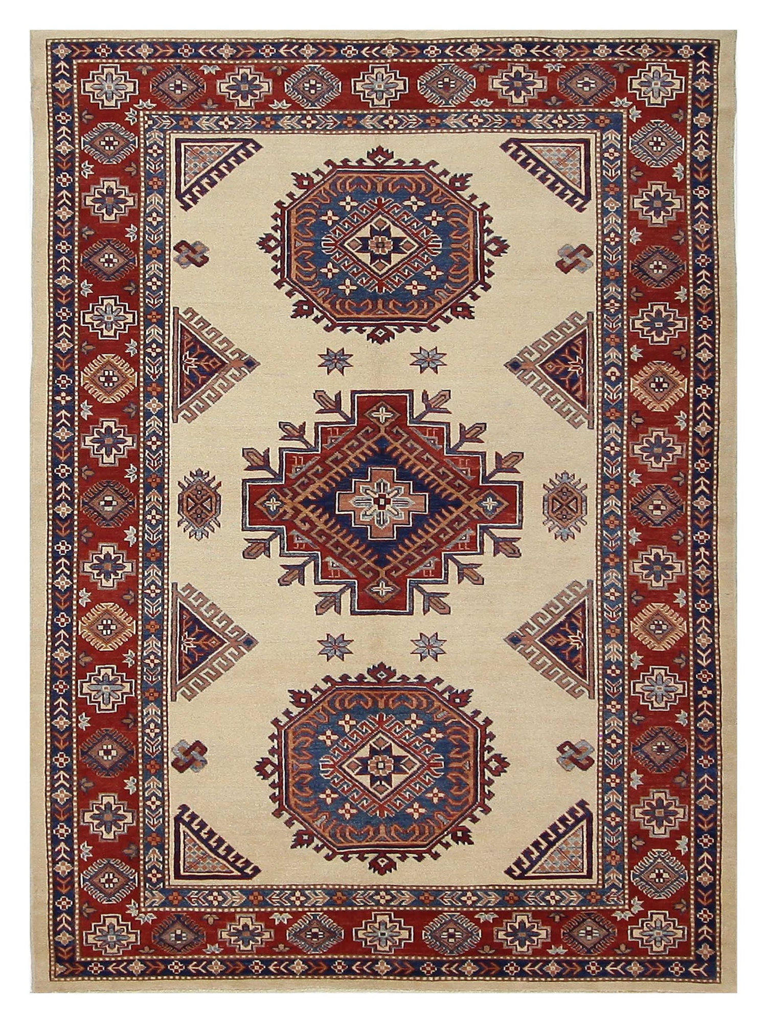 Pacific Kazak  Ivory Red Traditional