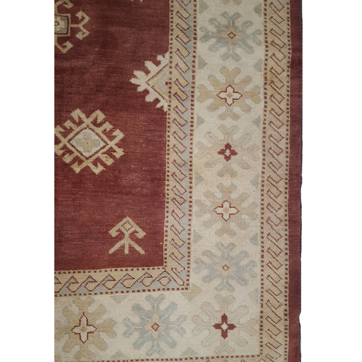 Pacific Kazak 17084 Brown Beige Traditional Hand Knotted Rug