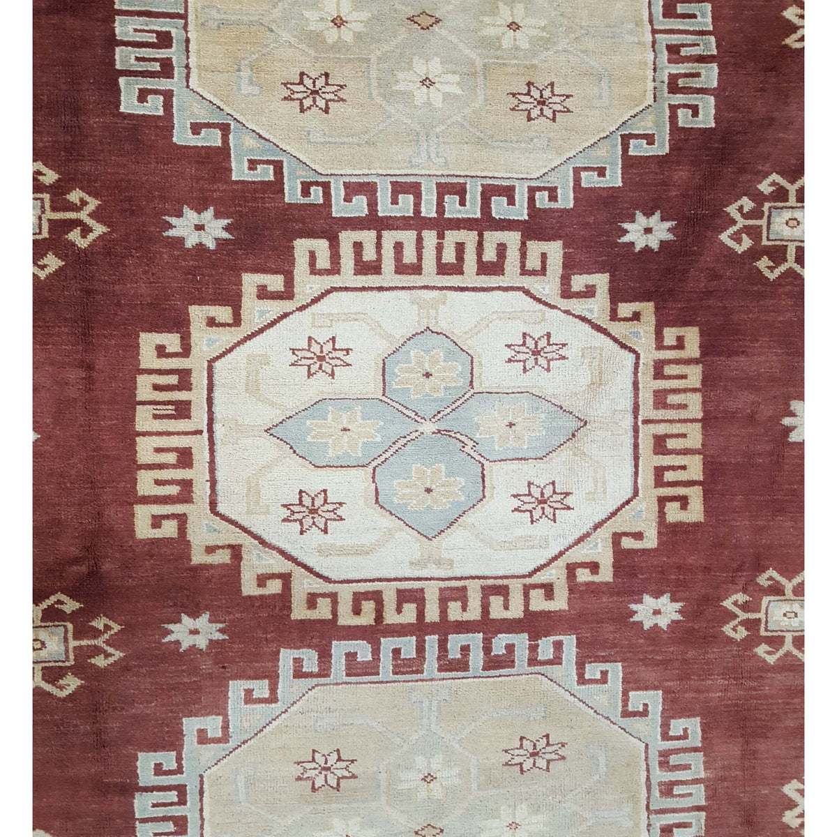 Pacific Kazak 17084 Brown Beige Traditional Hand Knotted Rug