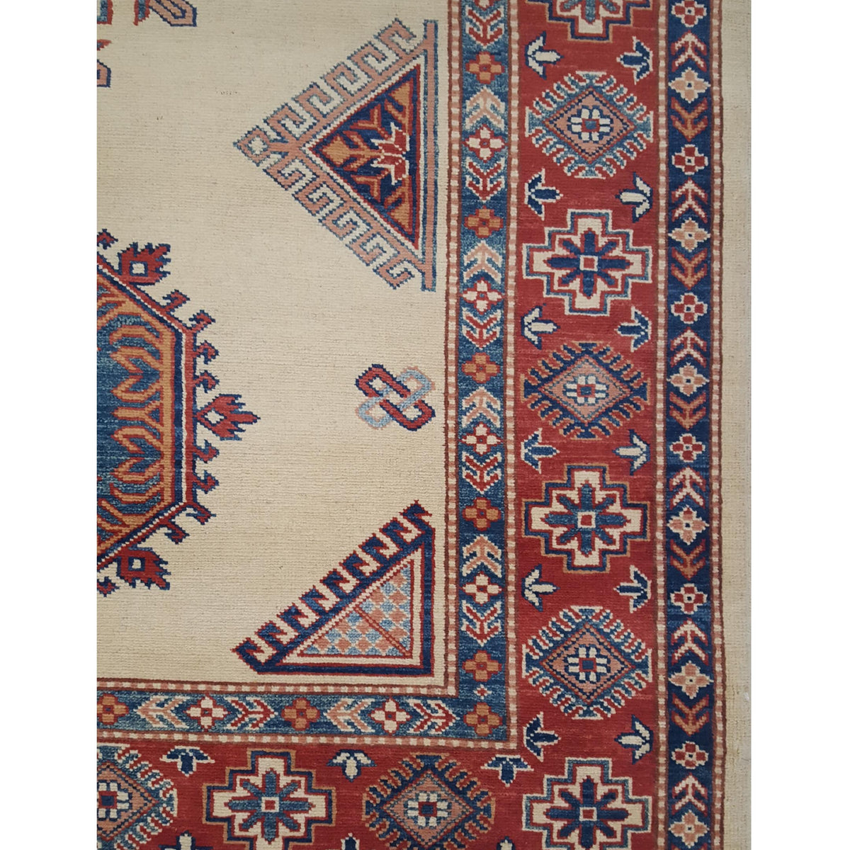 Pacific Kazak 17086 Beige Red Traditional Hand Knotted Rug