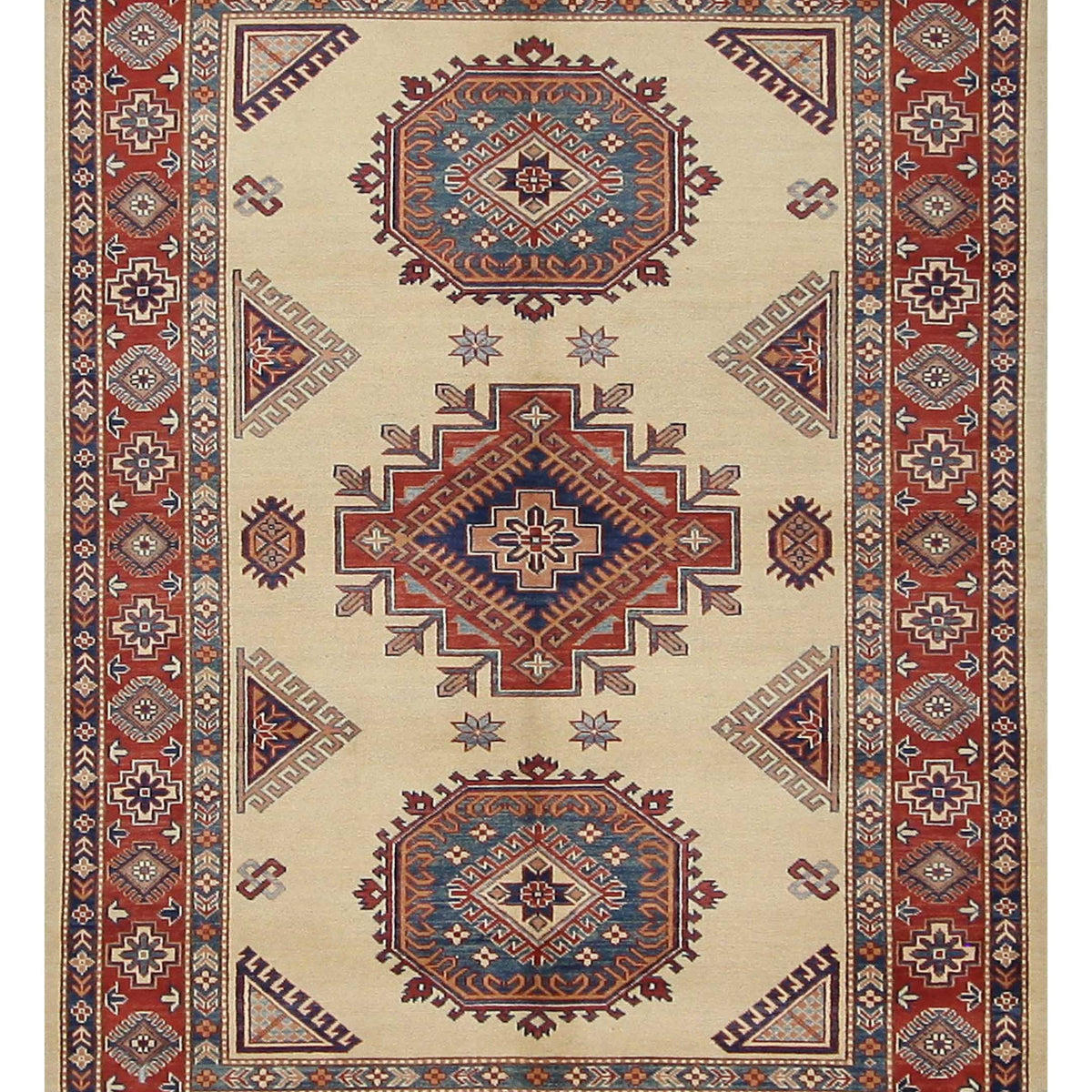 Pacific Kazak  Beige Red Traditional