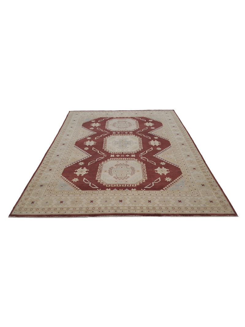 Pacific Kazak 17087 Brown Ivory Traditional Hand Knotted Rug