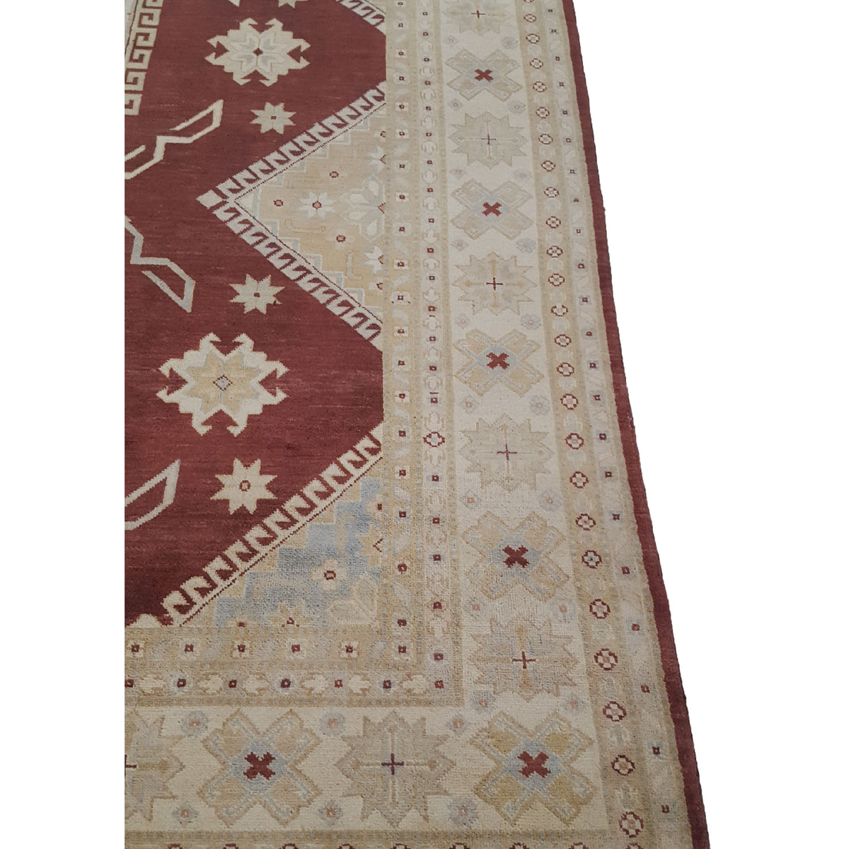 Pacific Kazak 17087 Brown Ivory Traditional Hand Knotted Rug