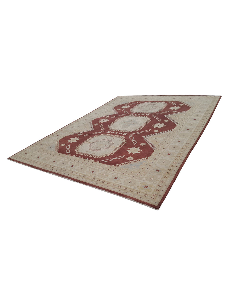 Pacific Kazak 17087 Brown Ivory Traditional Hand Knotted Rug