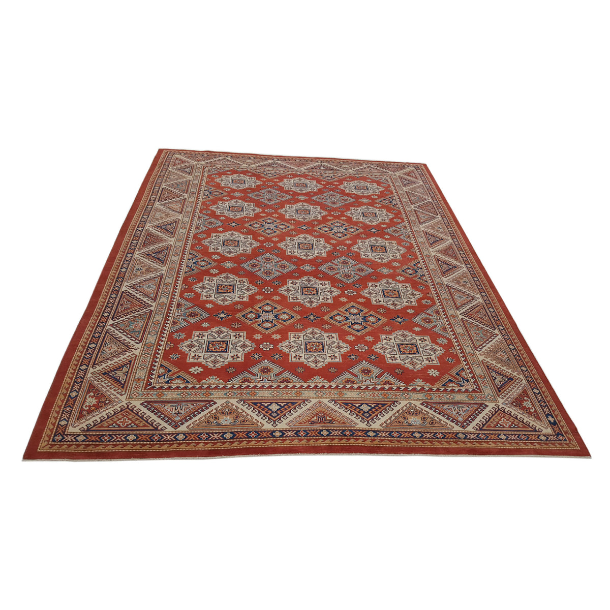 Pacific Kazak 17089 Red Ivory Traditional Hand Knotted Rug