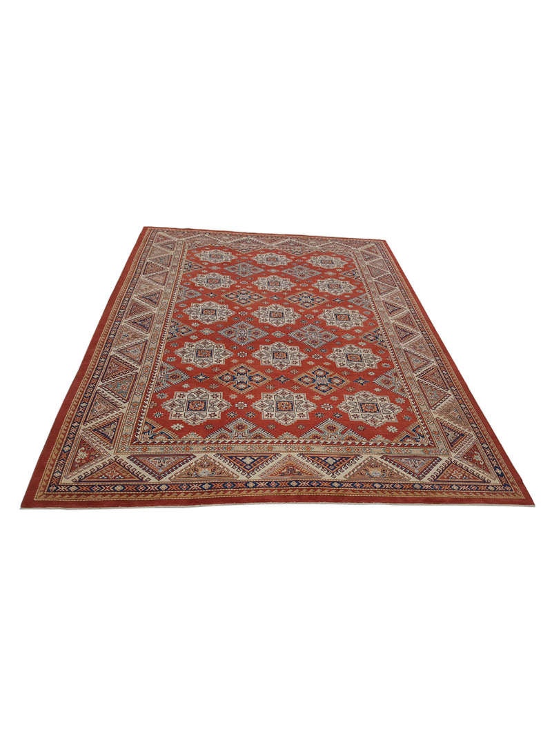 Pacific Kazak 17089 Red Ivory Traditional Hand Knotted Rug