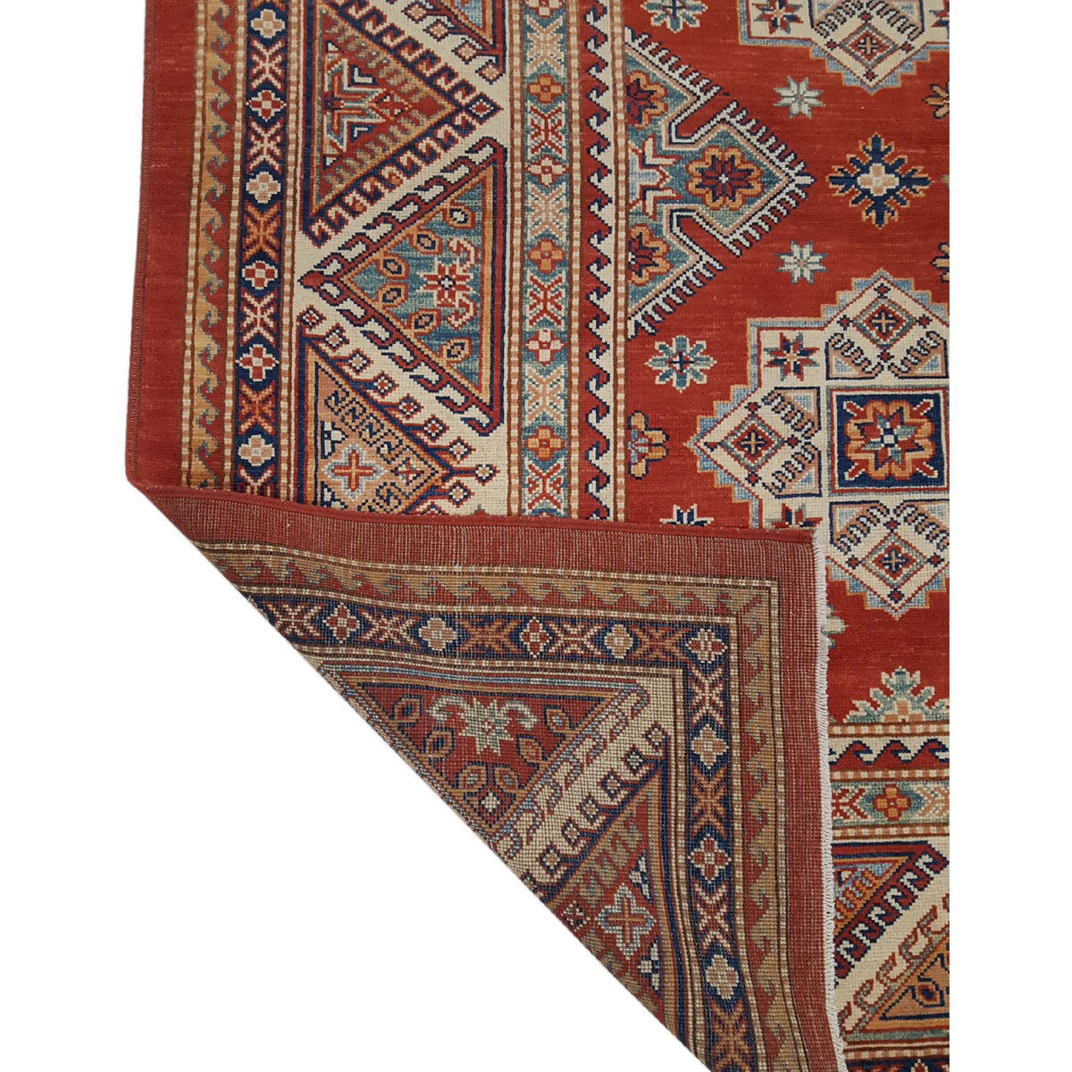 Pacific Kazak 17089 Red Ivory Traditional Hand Knotted Rug
