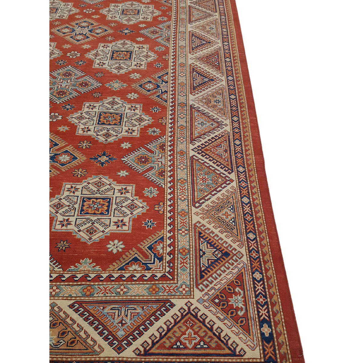 Pacific Kazak 17089 Red Ivory Traditional Hand Knotted Rug