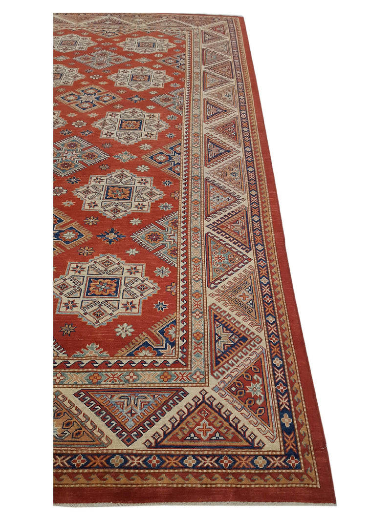 Pacific Kazak 17089 Red Ivory Traditional Hand Knotted Rug