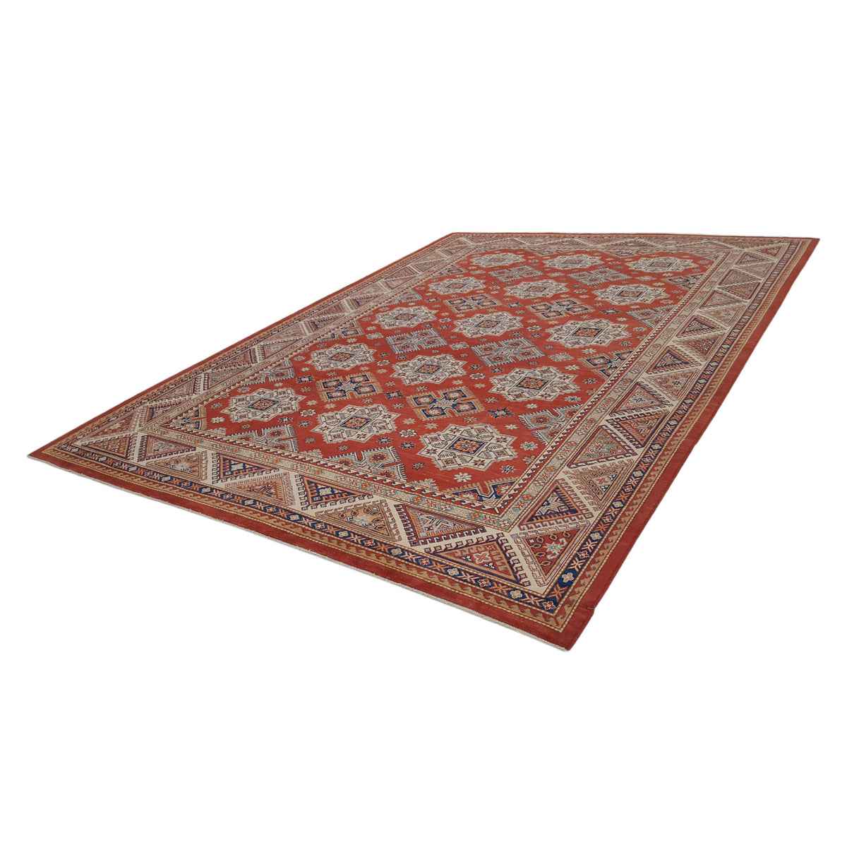 Pacific Kazak 17089 Red Ivory Traditional Hand Knotted Rug
