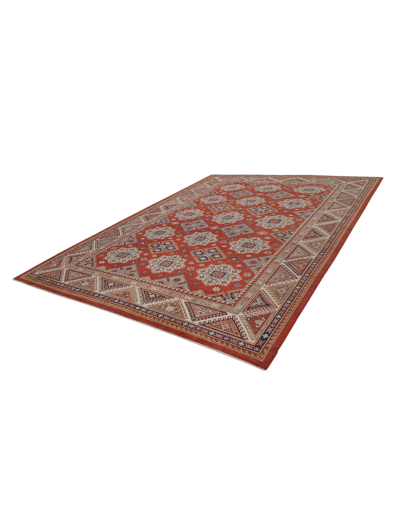 Pacific Kazak 17089 Red Ivory Traditional Hand Knotted Rug