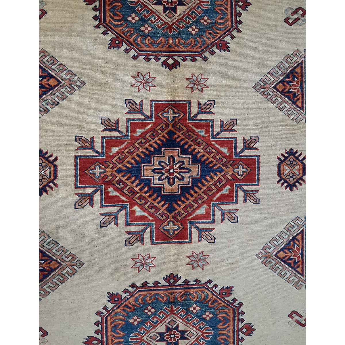 Pacific Kazak 17093 Beige Red Traditional Hand Knotted Rug
