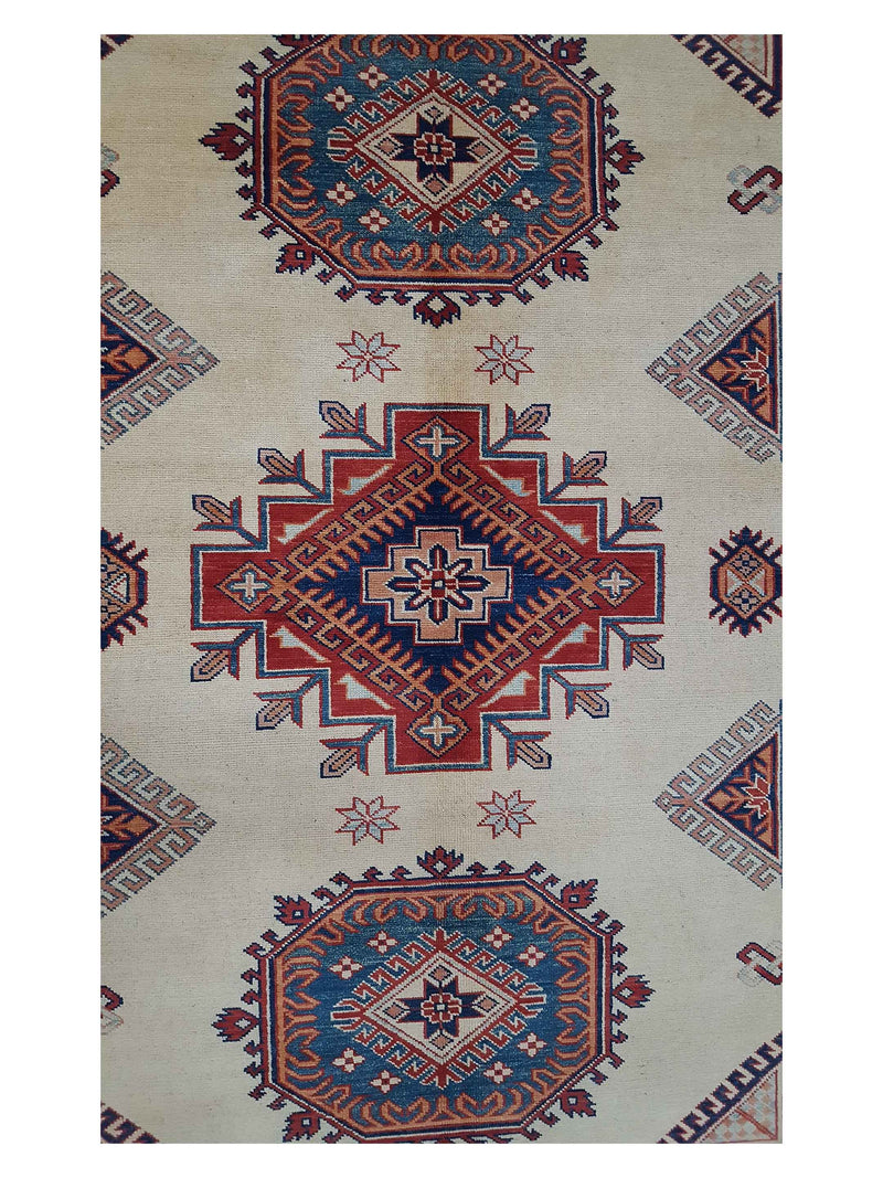 Pacific Kazak 17093 Beige Red Traditional Hand Knotted Rug