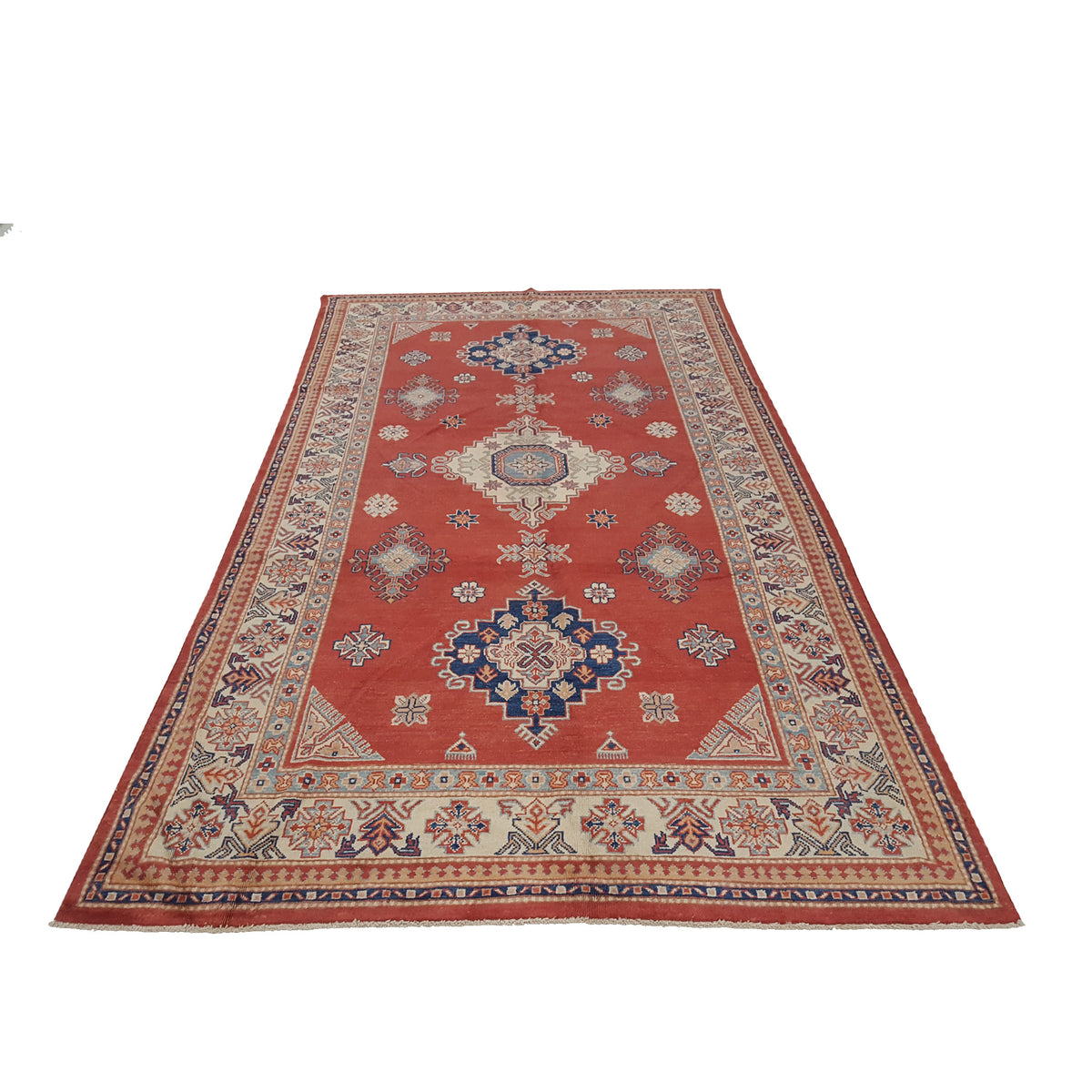 Pacific Kazak 17094 Red Ivory Traditional Hand Knotted Rug