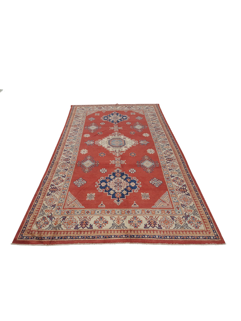 Pacific Kazak 17094 Red Ivory Traditional Hand Knotted Rug