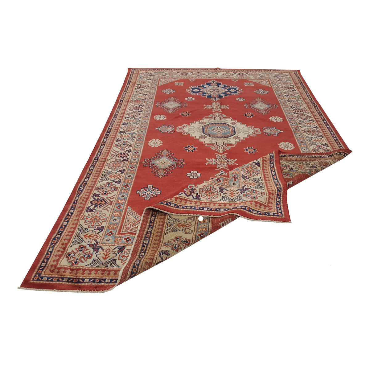 Pacific Kazak 17094 Red Ivory Traditional Hand Knotted Rug