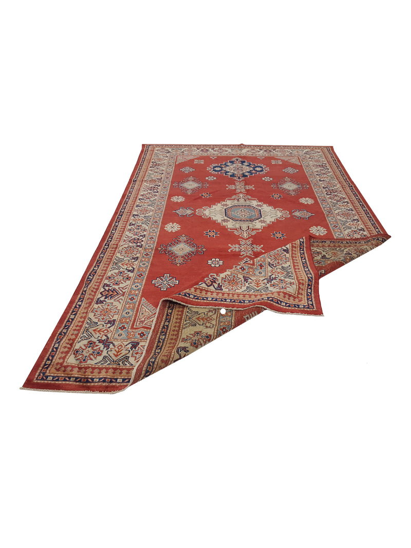 Pacific Kazak 17094 Red Ivory Traditional Hand Knotted Rug