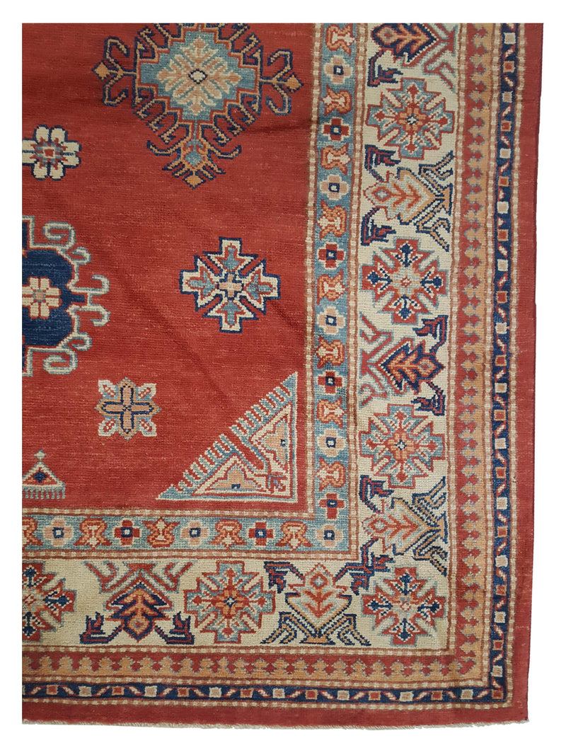 Pacific Kazak 17094 Red Ivory Traditional Hand Knotted Rug