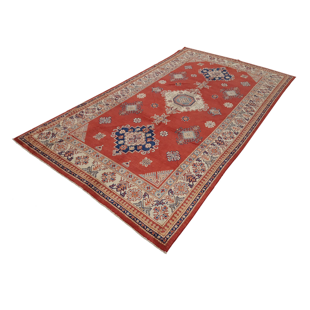 Pacific Kazak 17094 Red Ivory Traditional Hand Knotted Rug