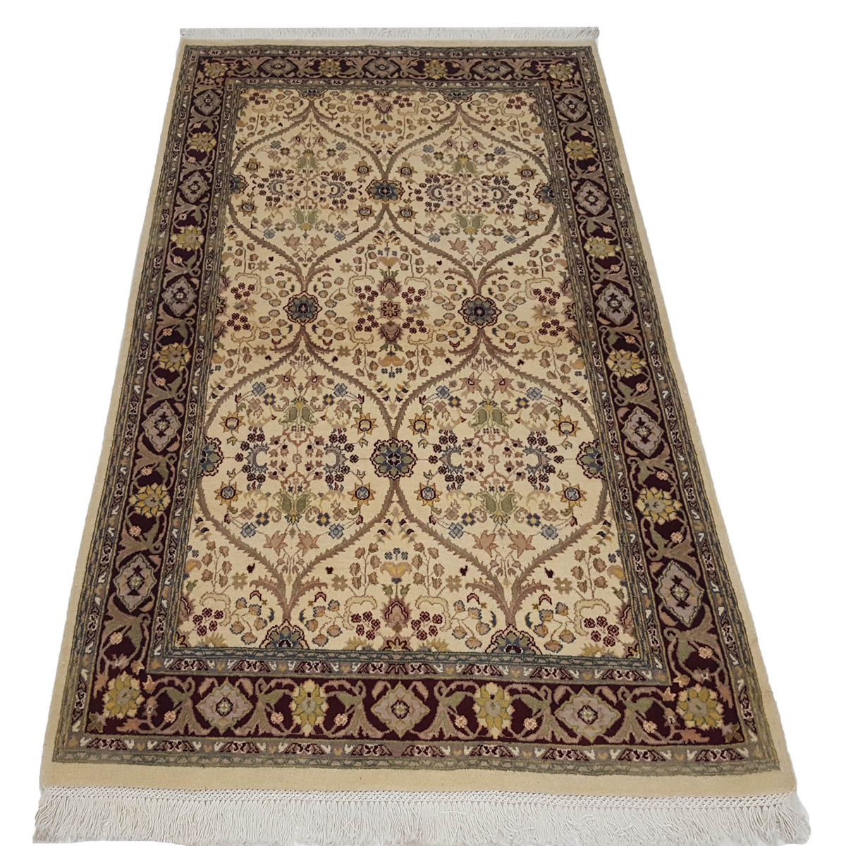 Pacific Tabriz-Pk 17106 Ivory Red Transitional Hand Knotted Rug
