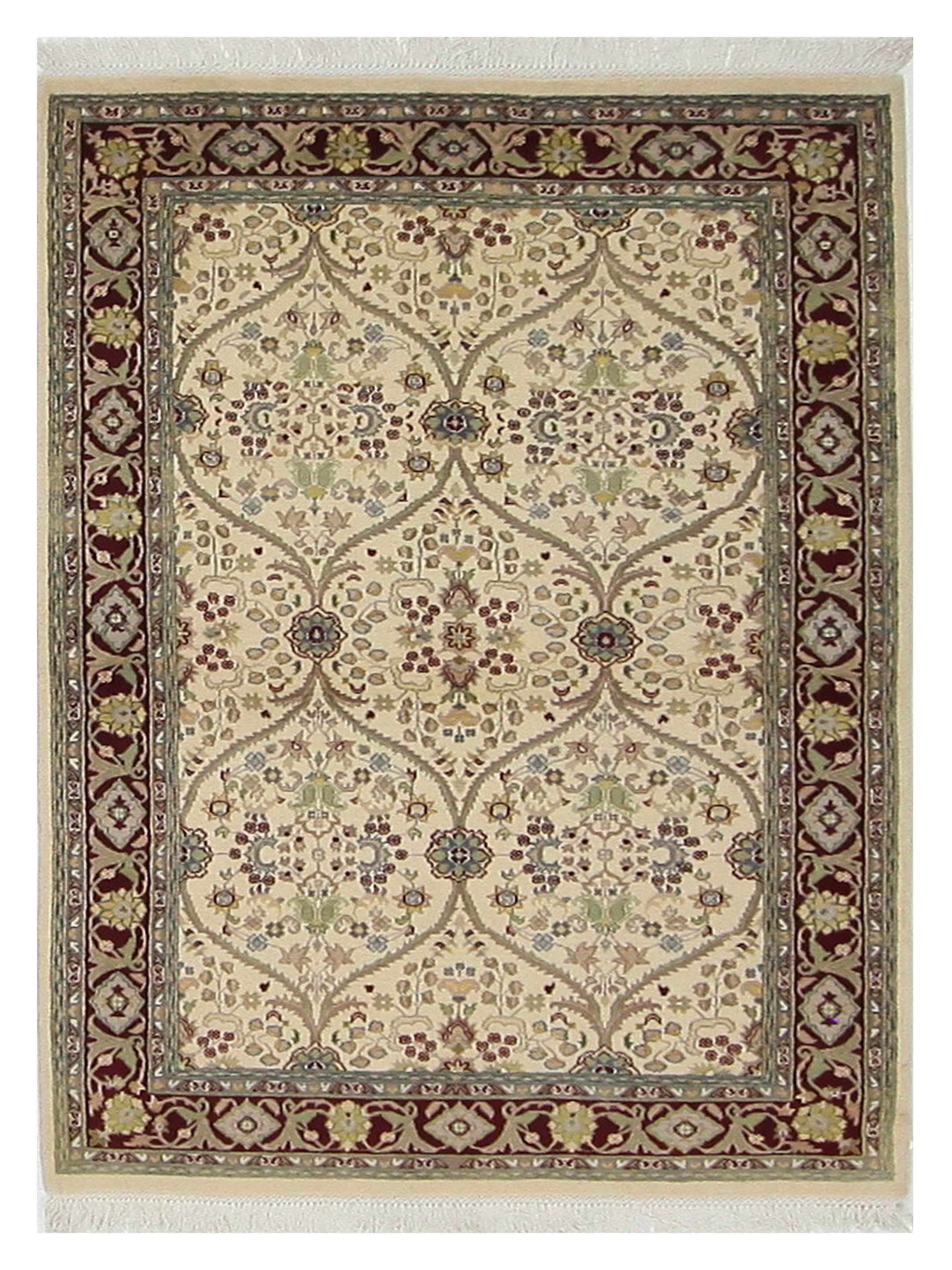 Pacific Tabriz-Pk 17106 Ivory Red Transitional Hand Knotted Rug ...