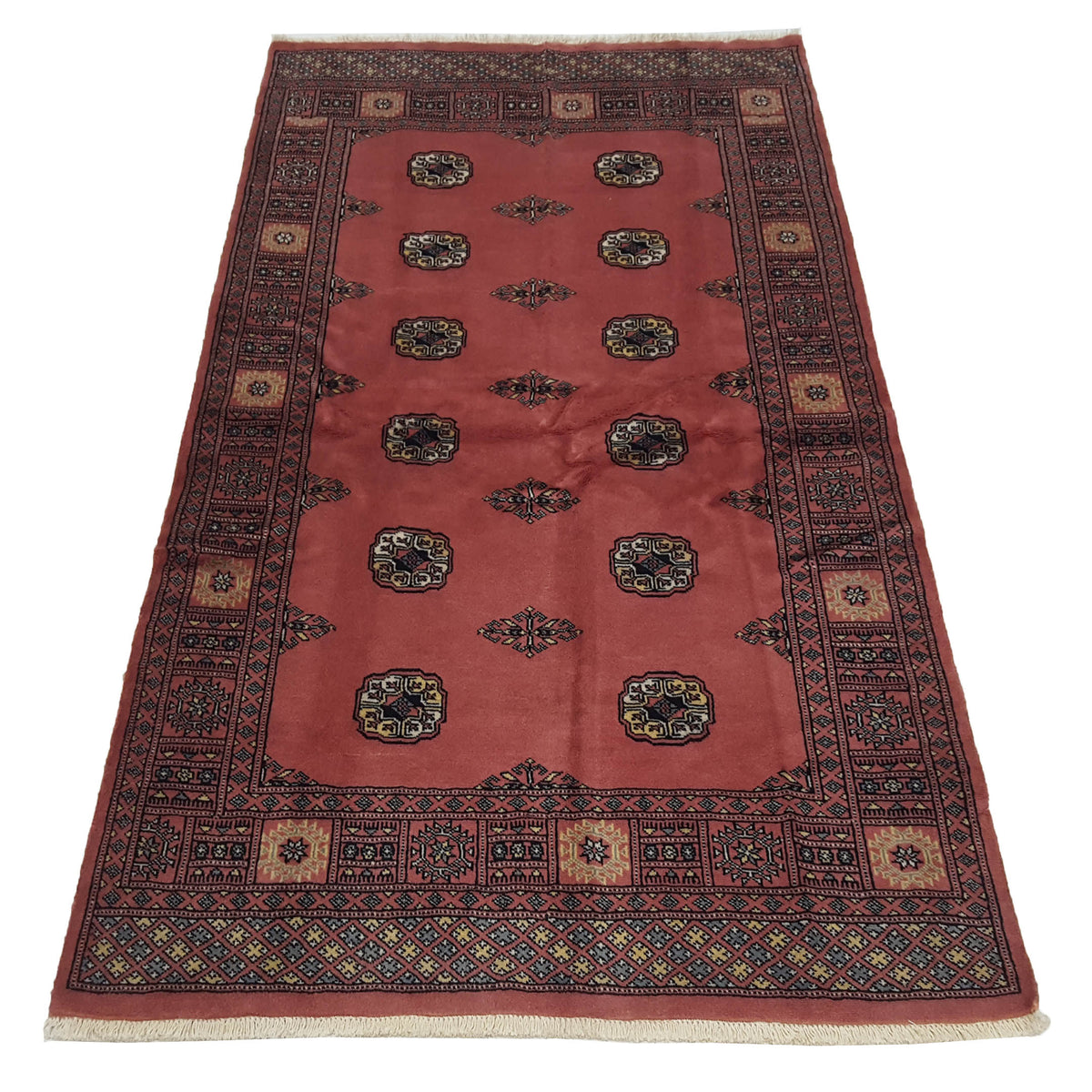 Pacific Bokhara 17107 Peach Pink Traditional Hand Knotted Rug
