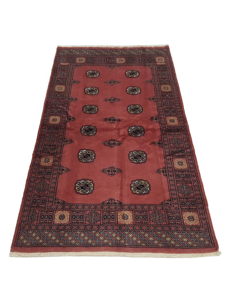 Pacific Bokhara 17107 Peach Pink Traditional Hand Knotted Rug