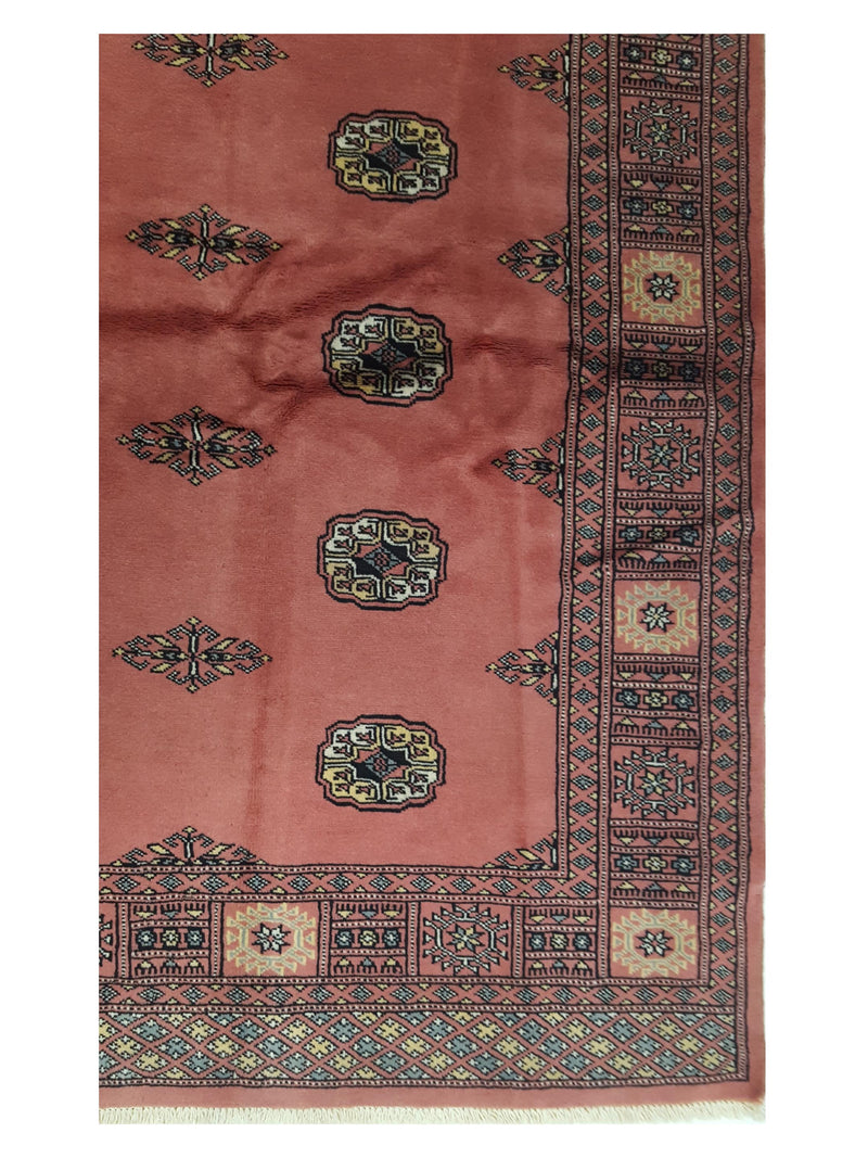 Pacific Bokhara 17107 Peach Pink Traditional Hand Knotted Rug