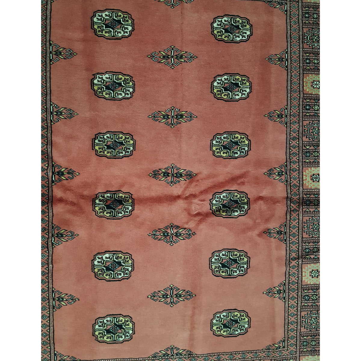 Pacific Bokhara 17107 Peach Pink Traditional Hand Knotted Rug