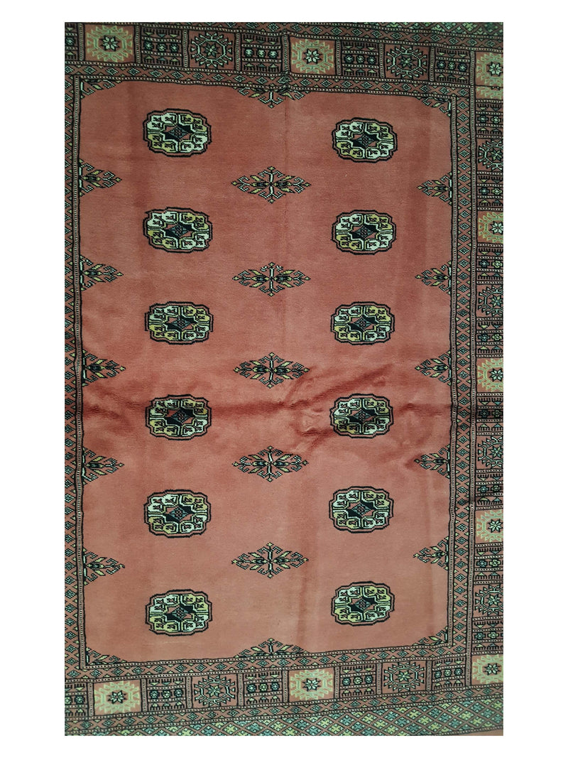 Pacific Bokhara 17107 Peach Pink Traditional Hand Knotted Rug