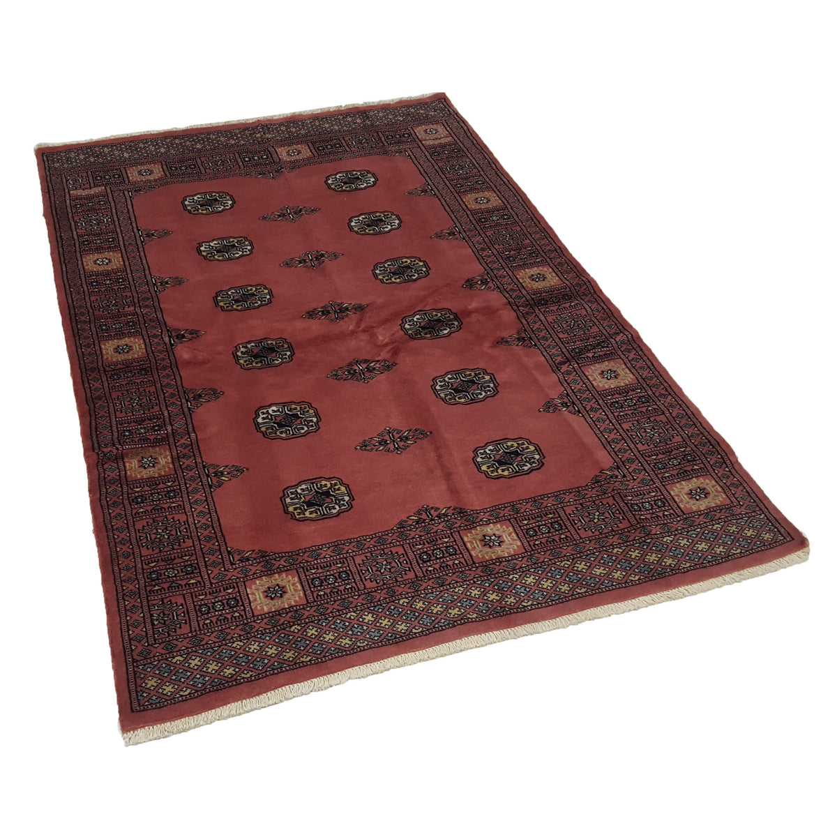 Pacific Bokhara 17107 Peach Pink Traditional Hand Knotted Rug