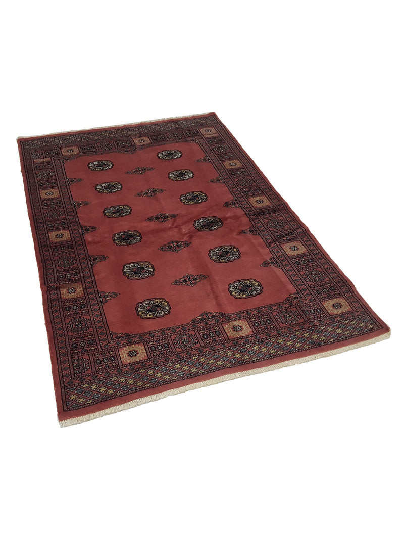 Pacific Bokhara 17107 Peach Pink Traditional Hand Knotted Rug