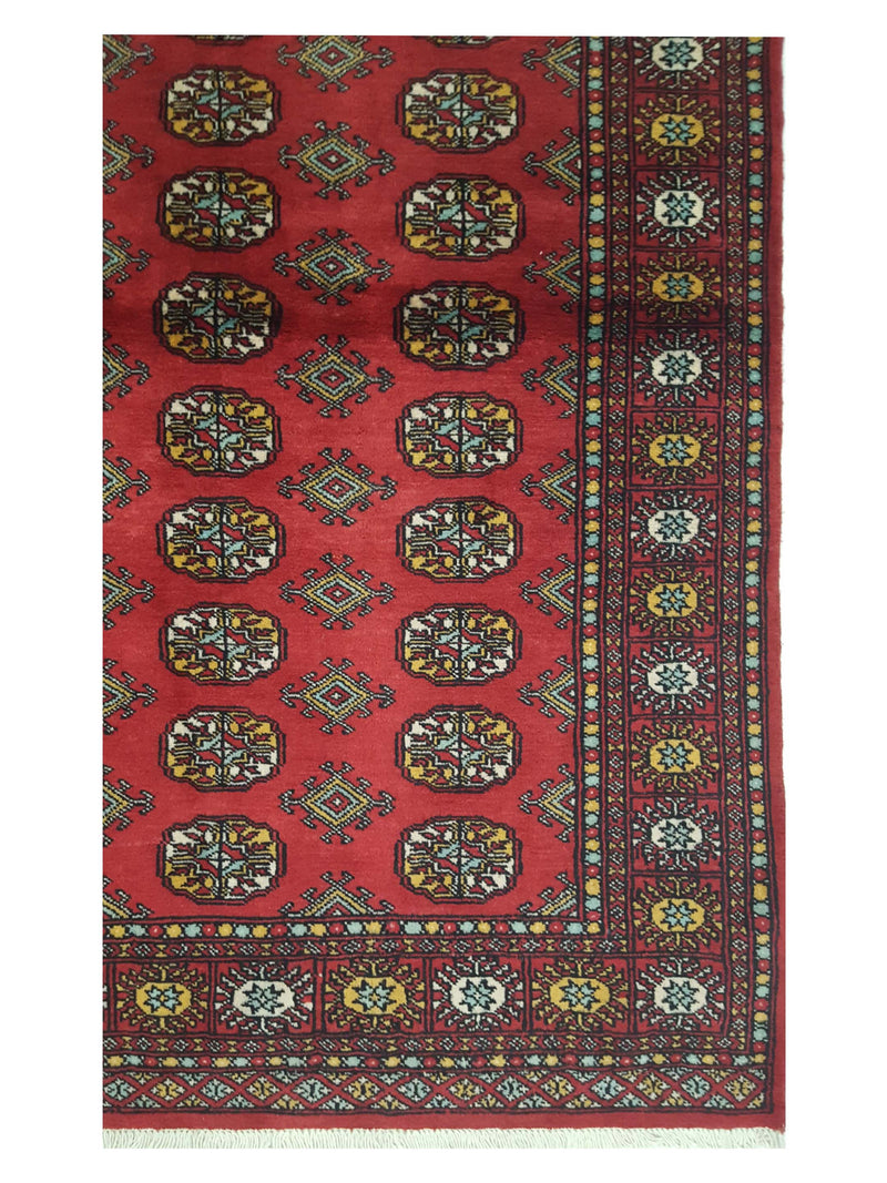 Pacific Bokhara 17109 Orange Red Traditional Hand Knotted Rug
