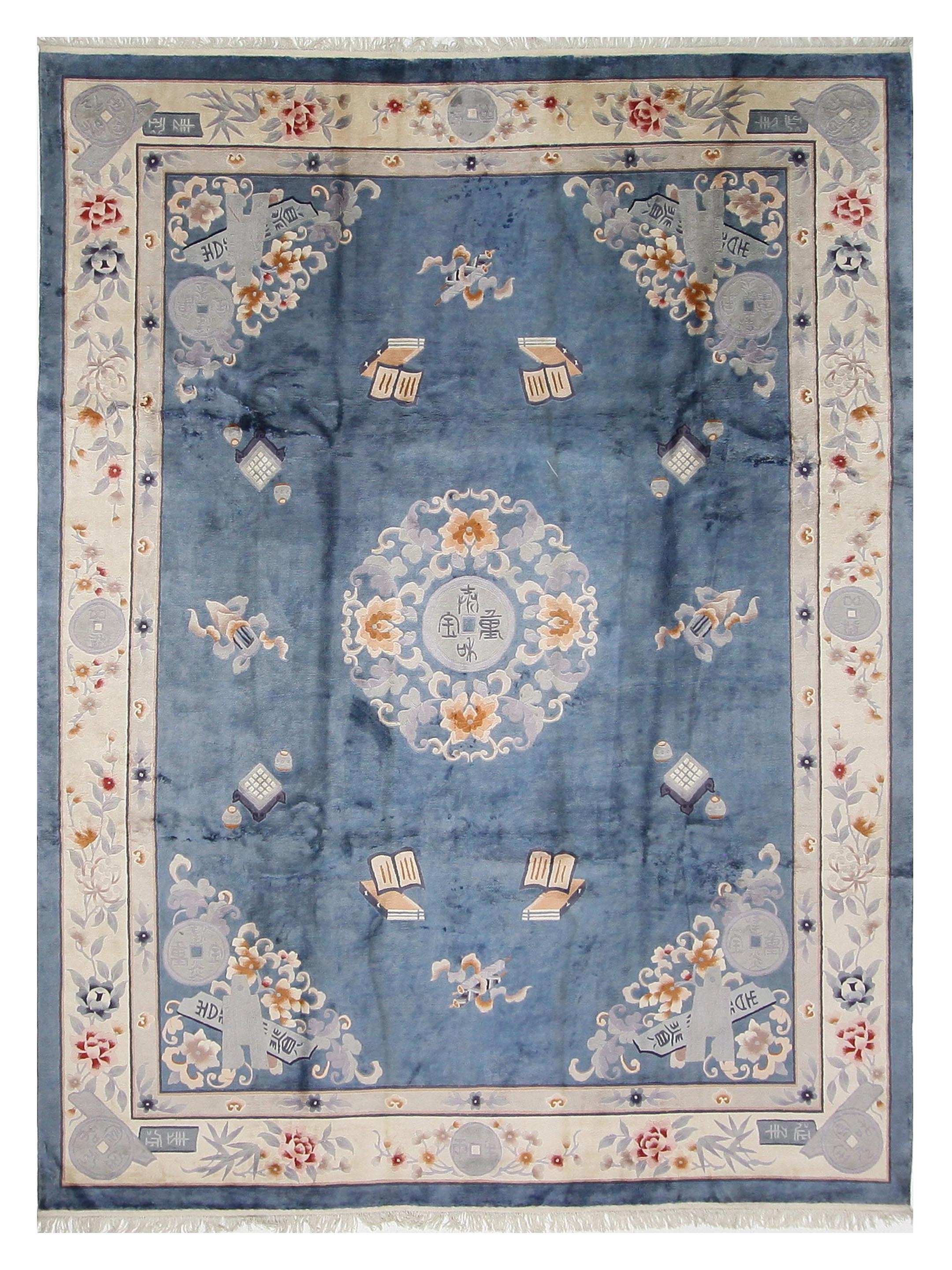 Pacific Peking 17111 Blue Ivory Traditional Hand Knotted Rug – Pacific Rugs