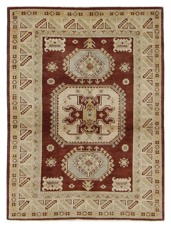 Pacific Kazak  Burgundy Beige Traditional