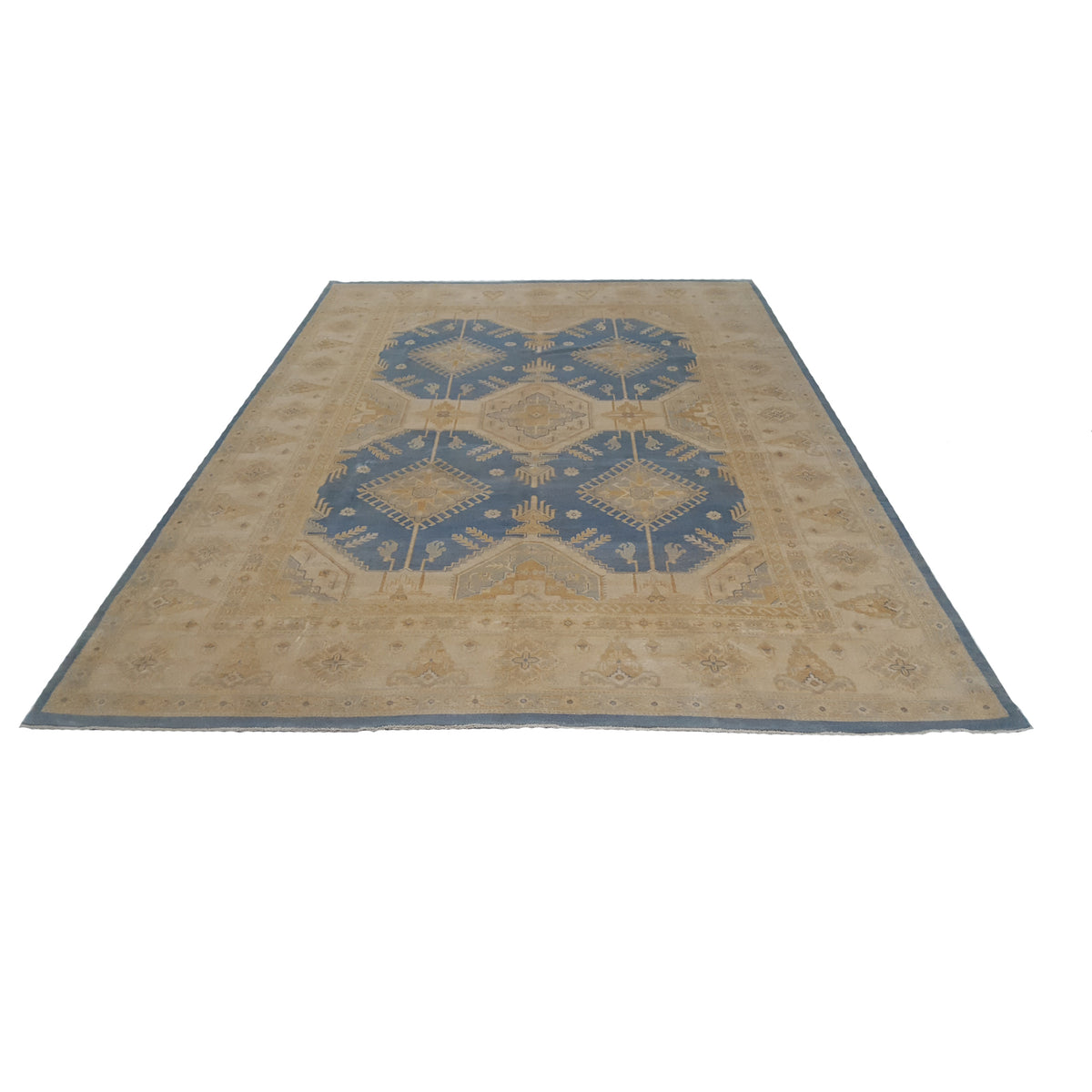 Pacific Kazak 17144 Lt.Blue Ivory Traditional Hand Knotted Rug