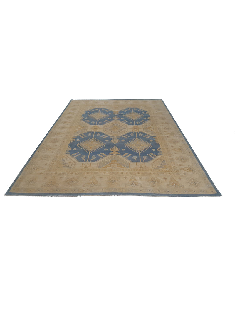 Pacific Kazak 17144 Lt.Blue Ivory Traditional Hand Knotted Rug