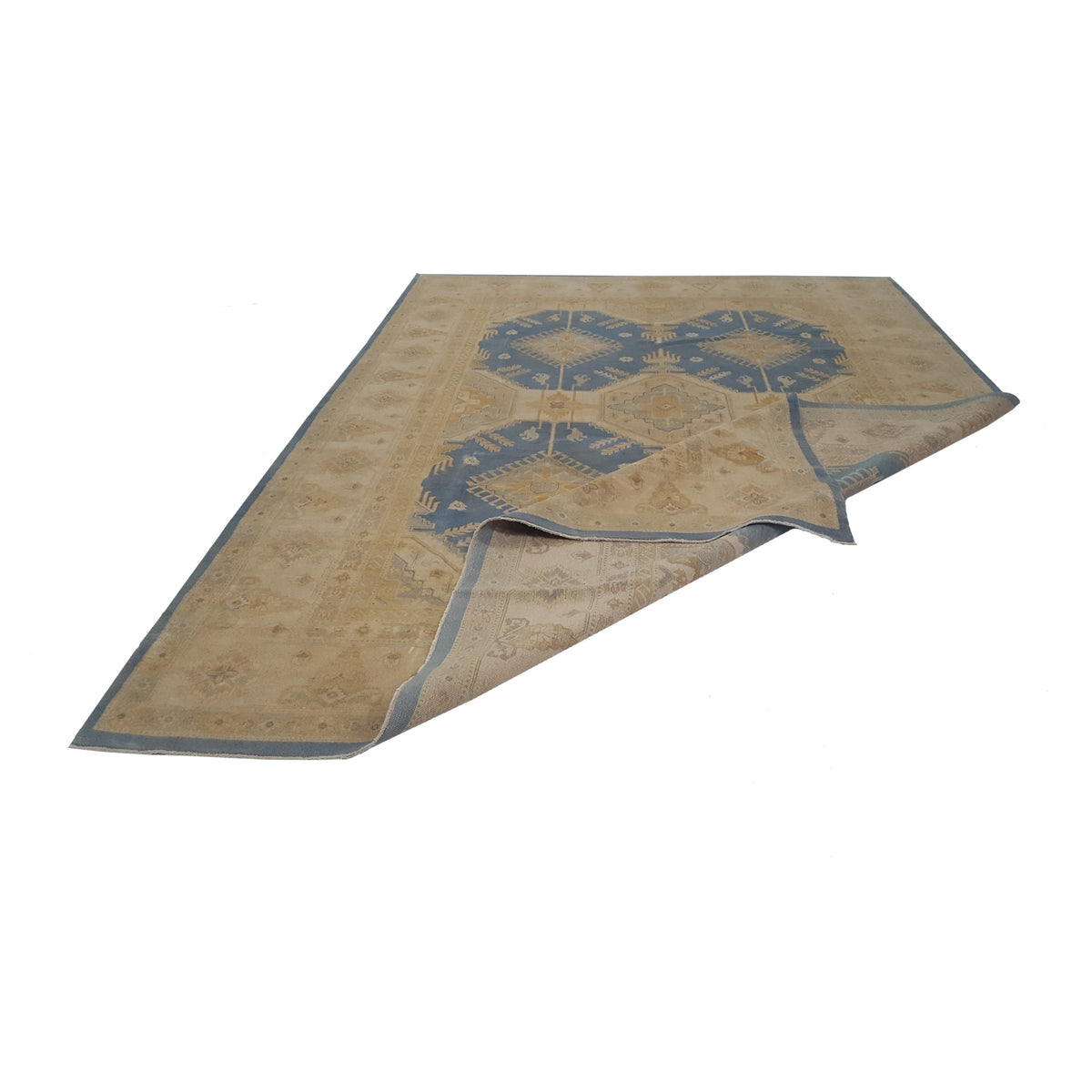 Pacific Kazak 17144 Lt.Blue Ivory Traditional Hand Knotted Rug