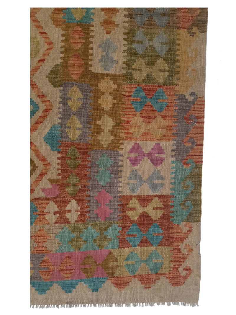 Aura Kilim 17162 Yellow Multi Kilim Hand Woven Rug