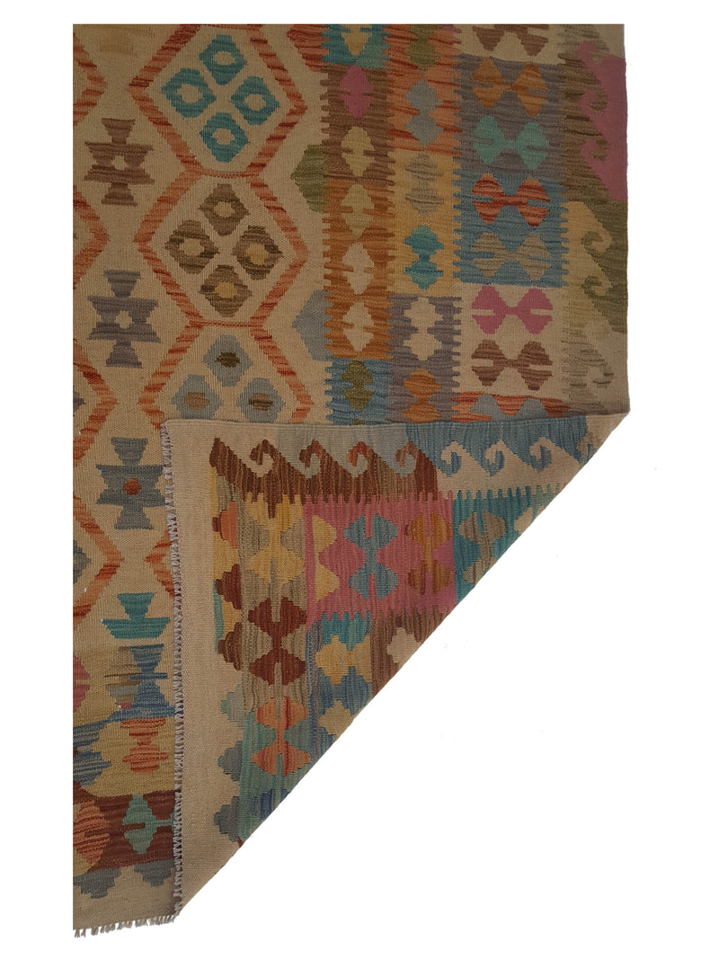 Aura Kilim 17162 Yellow Multi Kilim Hand Woven Rug