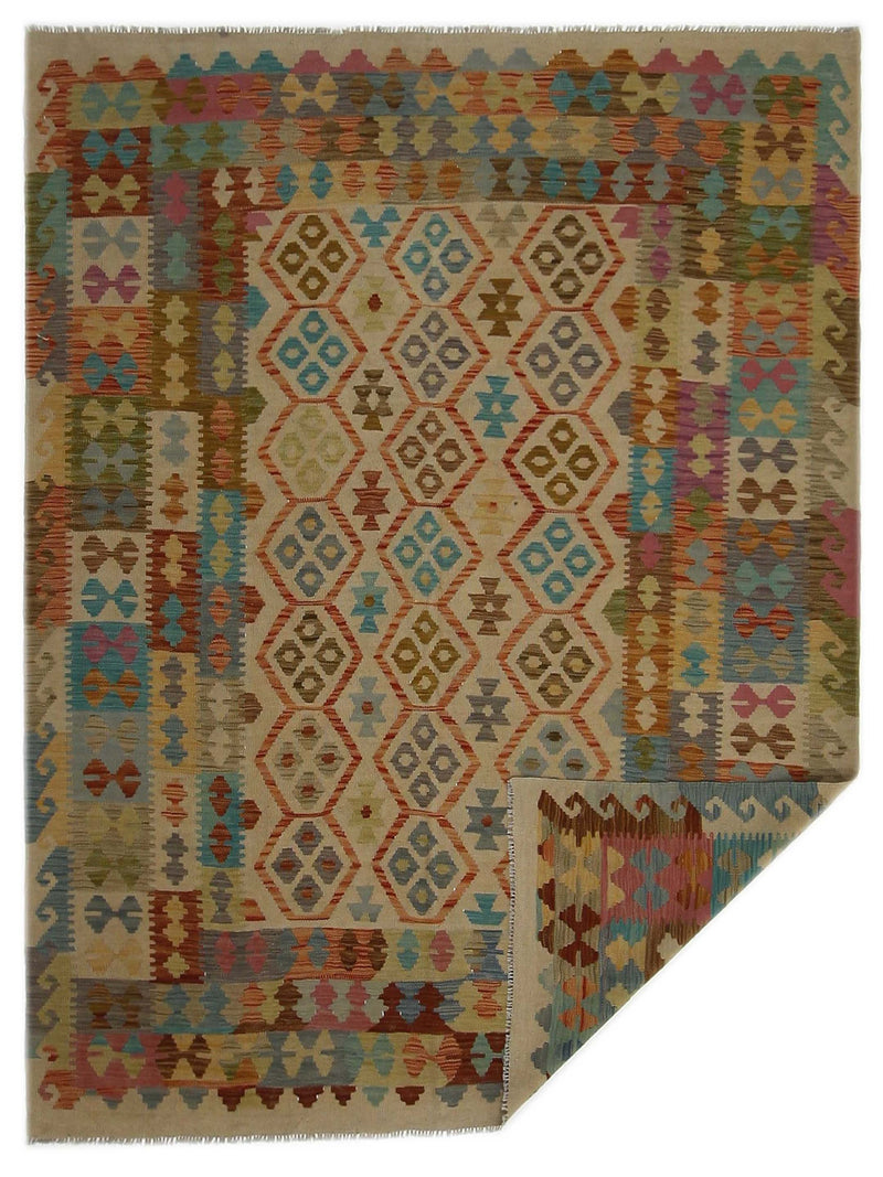 Aura Kilim 17162 Yellow Multi Kilim Hand Woven Rug