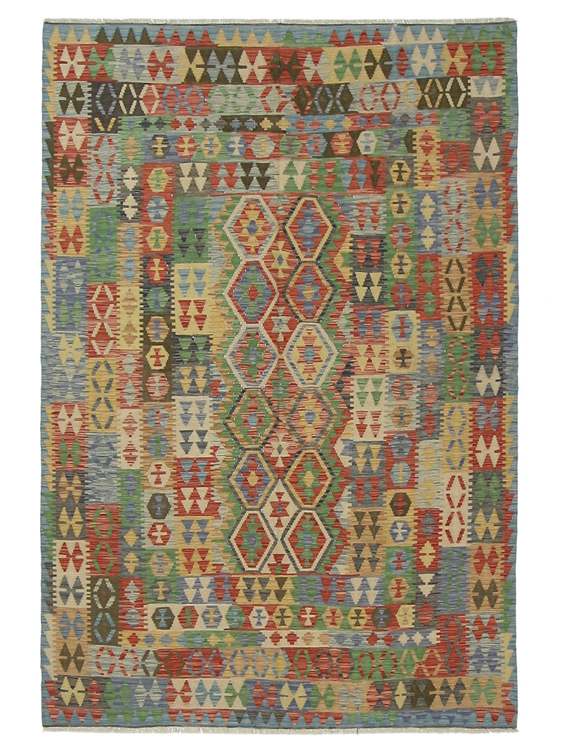 Aura Kilim  Green Multi Kilim