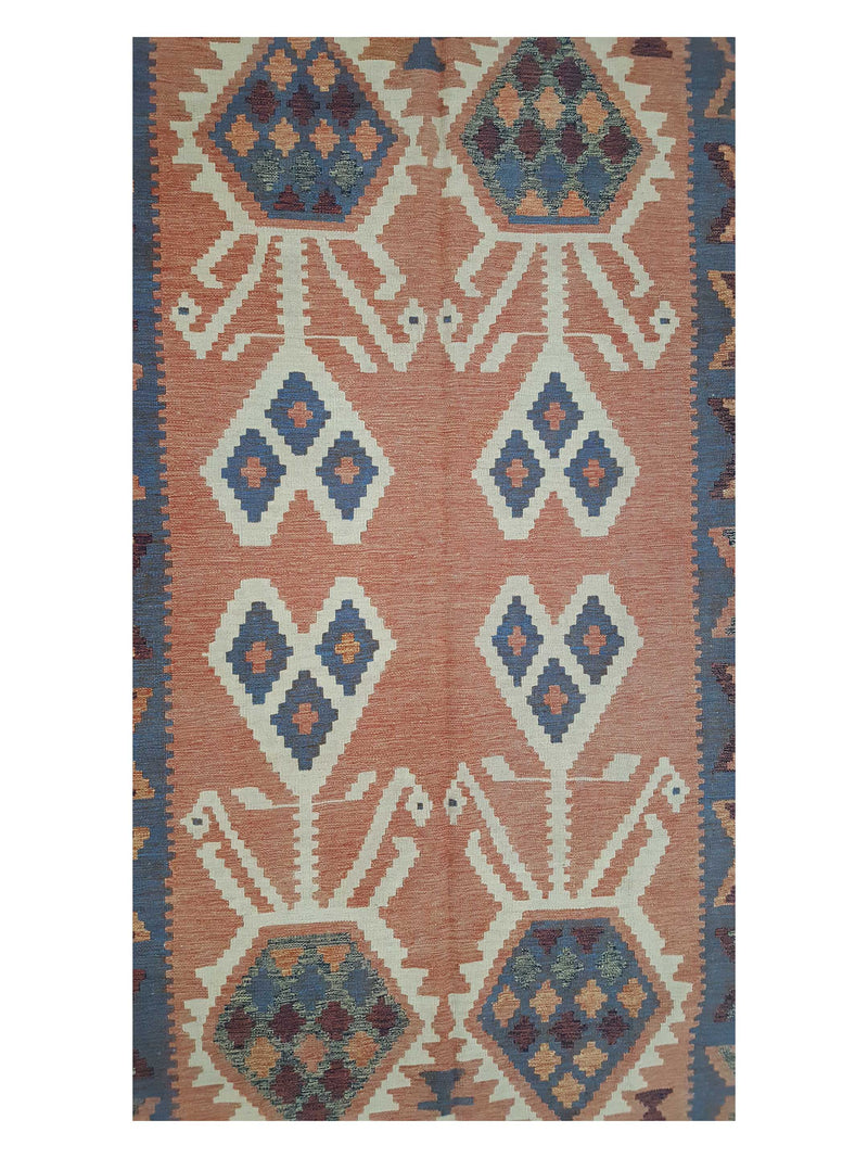 Aura Kilim 17178 Grey Pumpkin Kilim Hand Woven Rug
