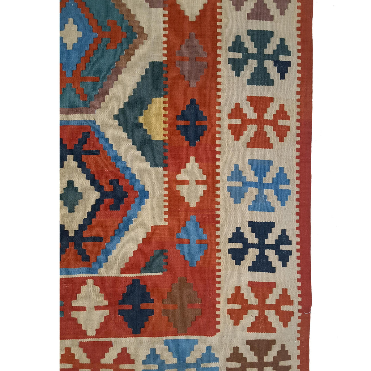 Aura Kilim 17179 Orange Beige Kilim Hand Woven Rug