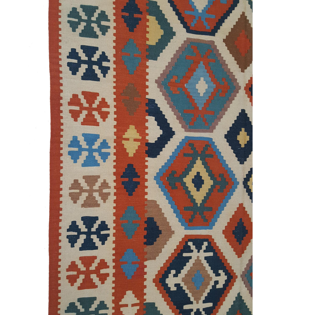 Aura Kilim 17179 Orange Beige Kilim Hand Woven Rug