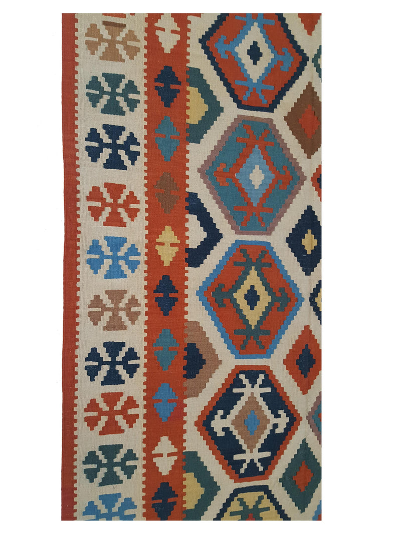 Aura Kilim 17179 Orange Beige Kilim Hand Woven Rug