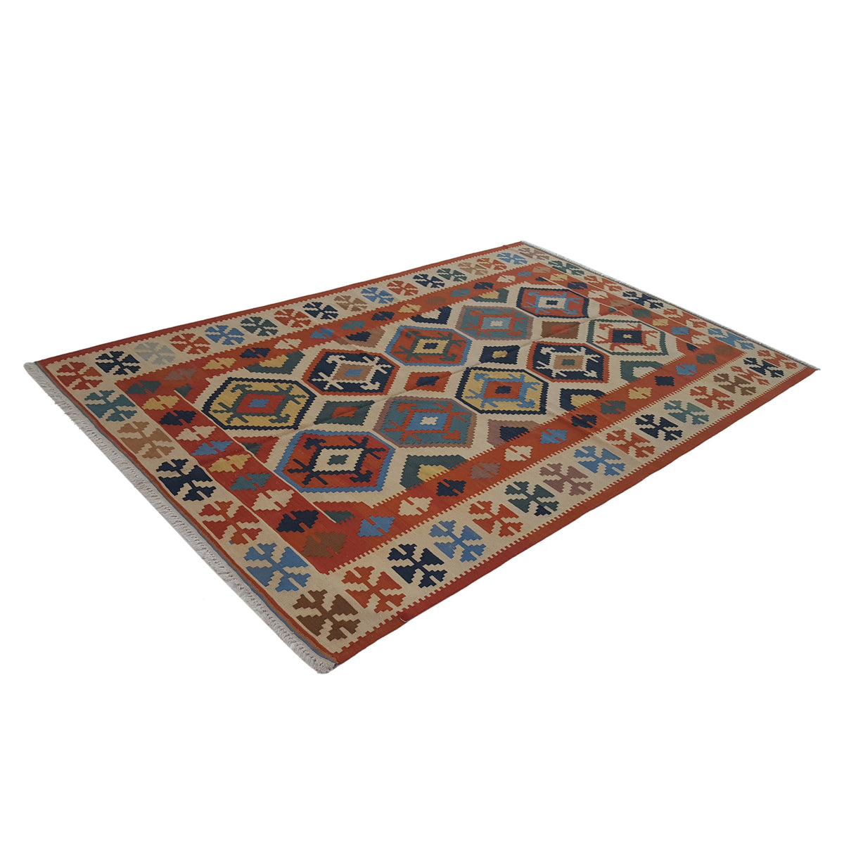 Aura Kilim 17179 Orange Beige Kilim Hand Woven Rug