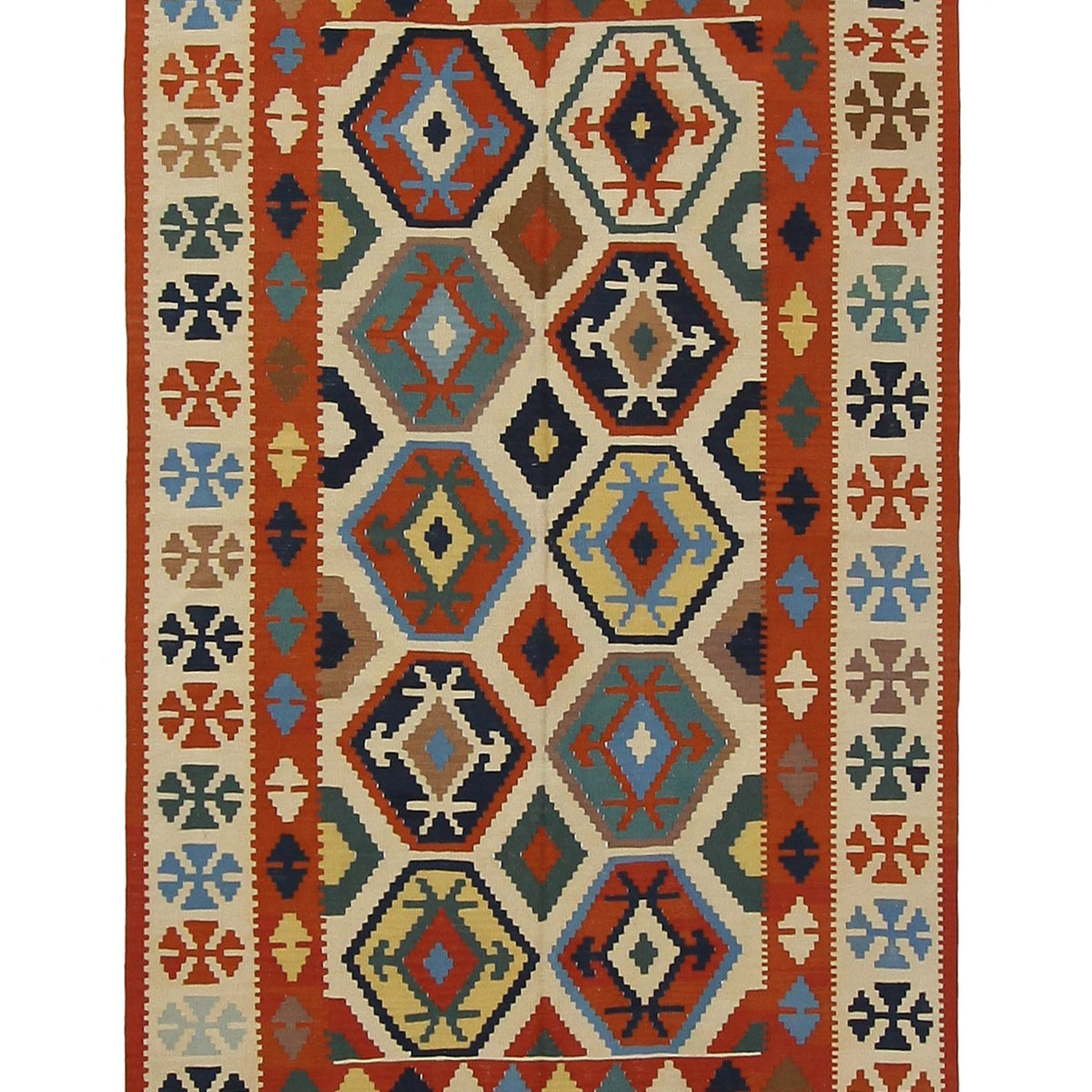 Aura Kilim  Orange Beige Kilim