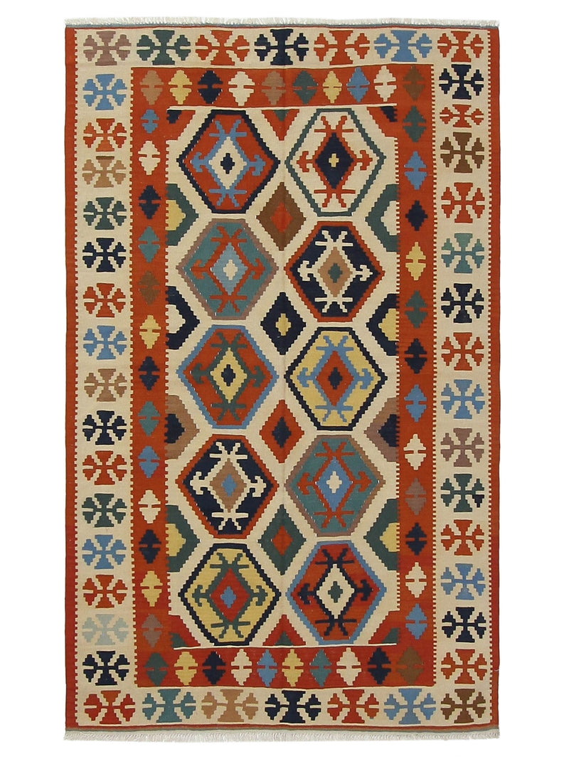 Aura Kilim  Orange Beige Kilim